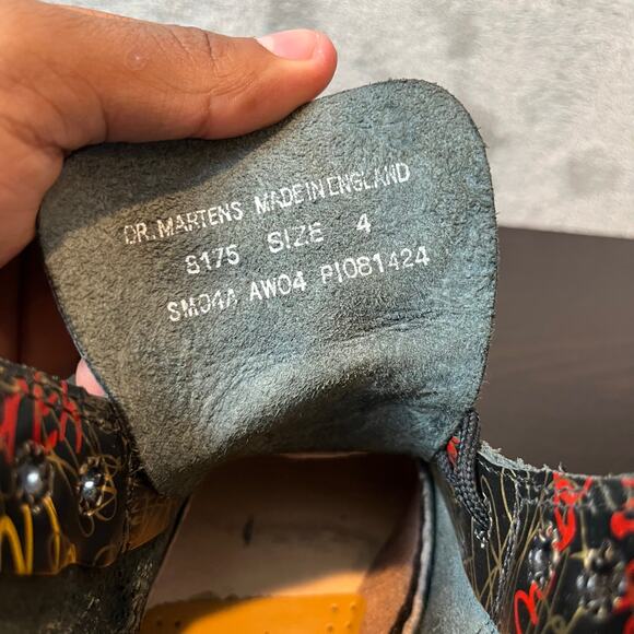 Dr Martens 8175 Black Graffiti Made in England Size 4 US Womens 6 - Picture 5 of 6